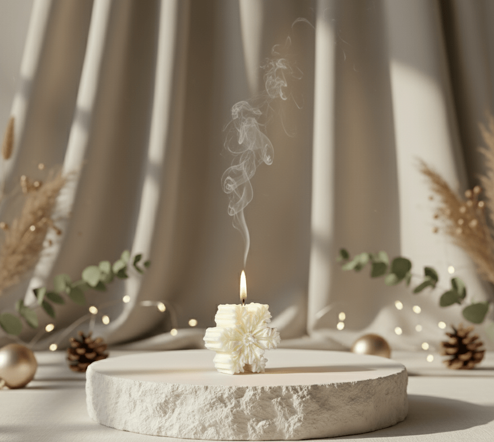 Fiocco di neve 1 | Candela decorativa - agdecorlab